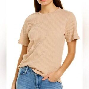 FRAME Denim Tan Ribbed Polo T-Shirt